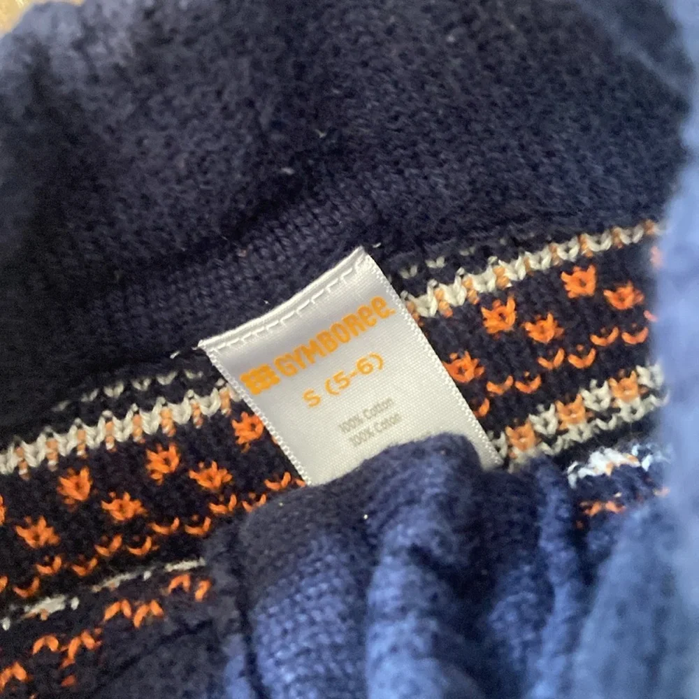 Little Boys Gymboree Fair Isle Fall Harvest Thanksgiving Shawl Neck Sweater